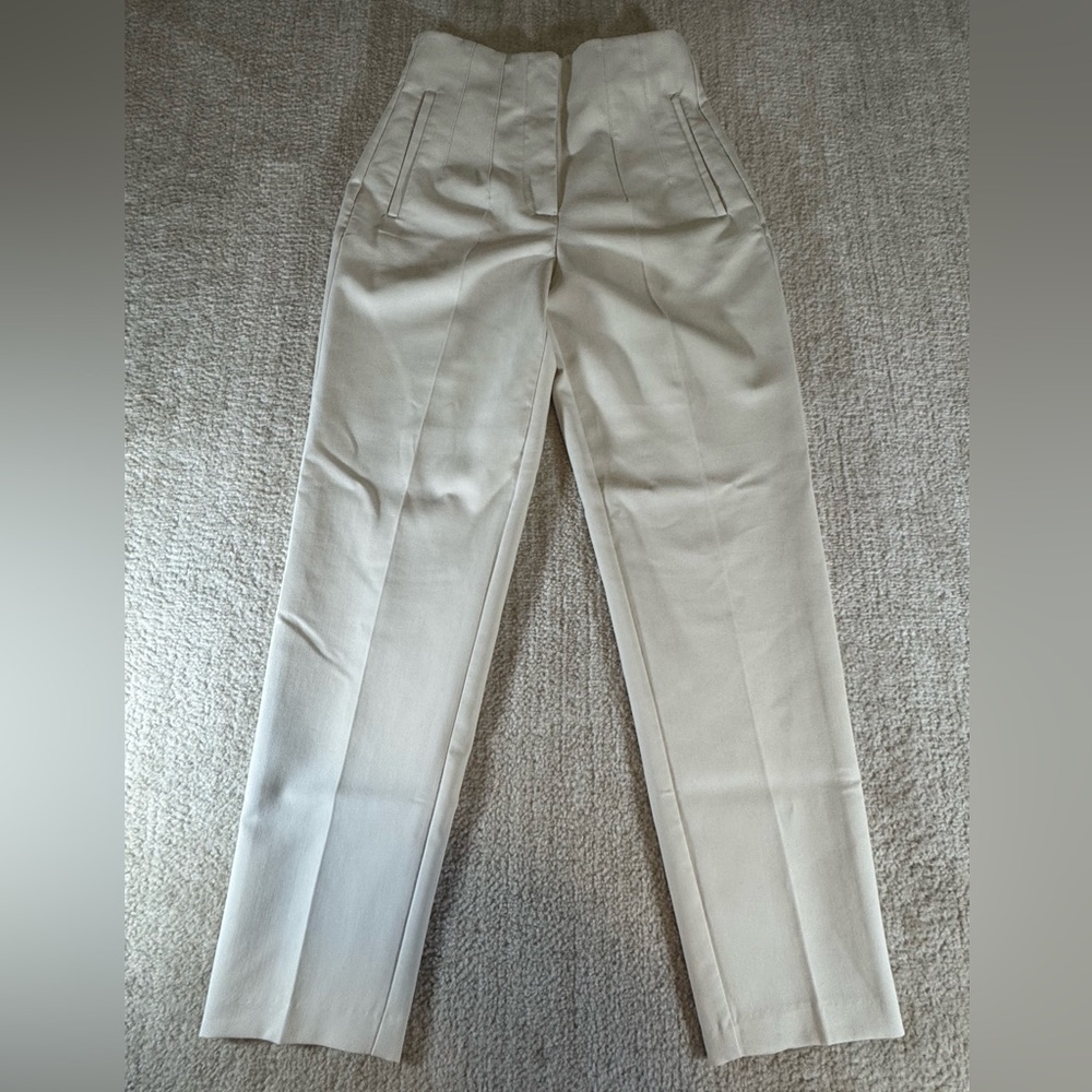 Zara Beige High-Waisted Pants